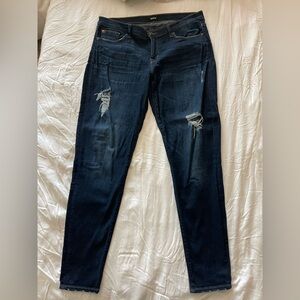 Hudson Jeans Women's Dark Blue Distressed Skinny Jeans